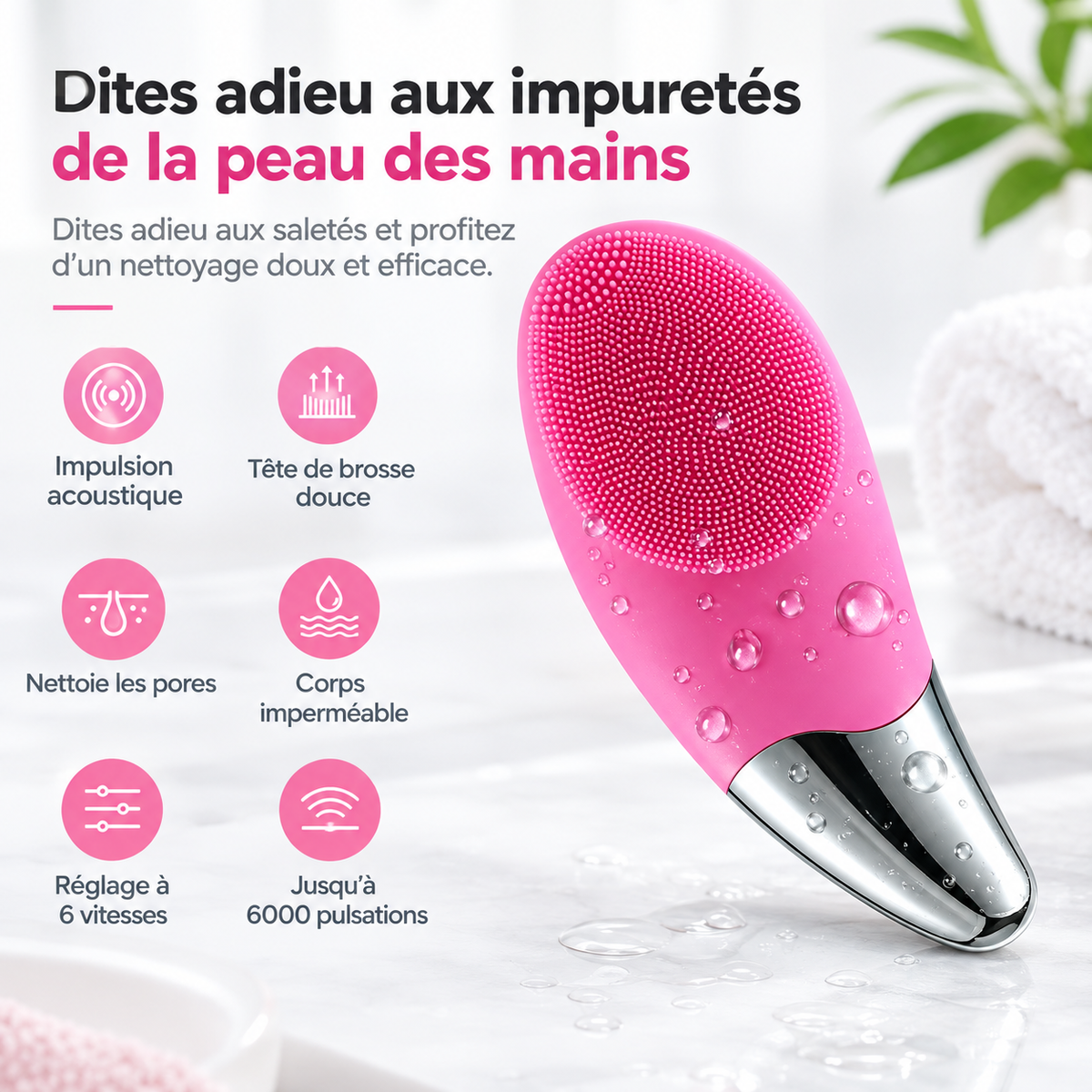 Brosse Nettoyante Ultrasonique SERAVA — Soin & Éclat du Visage