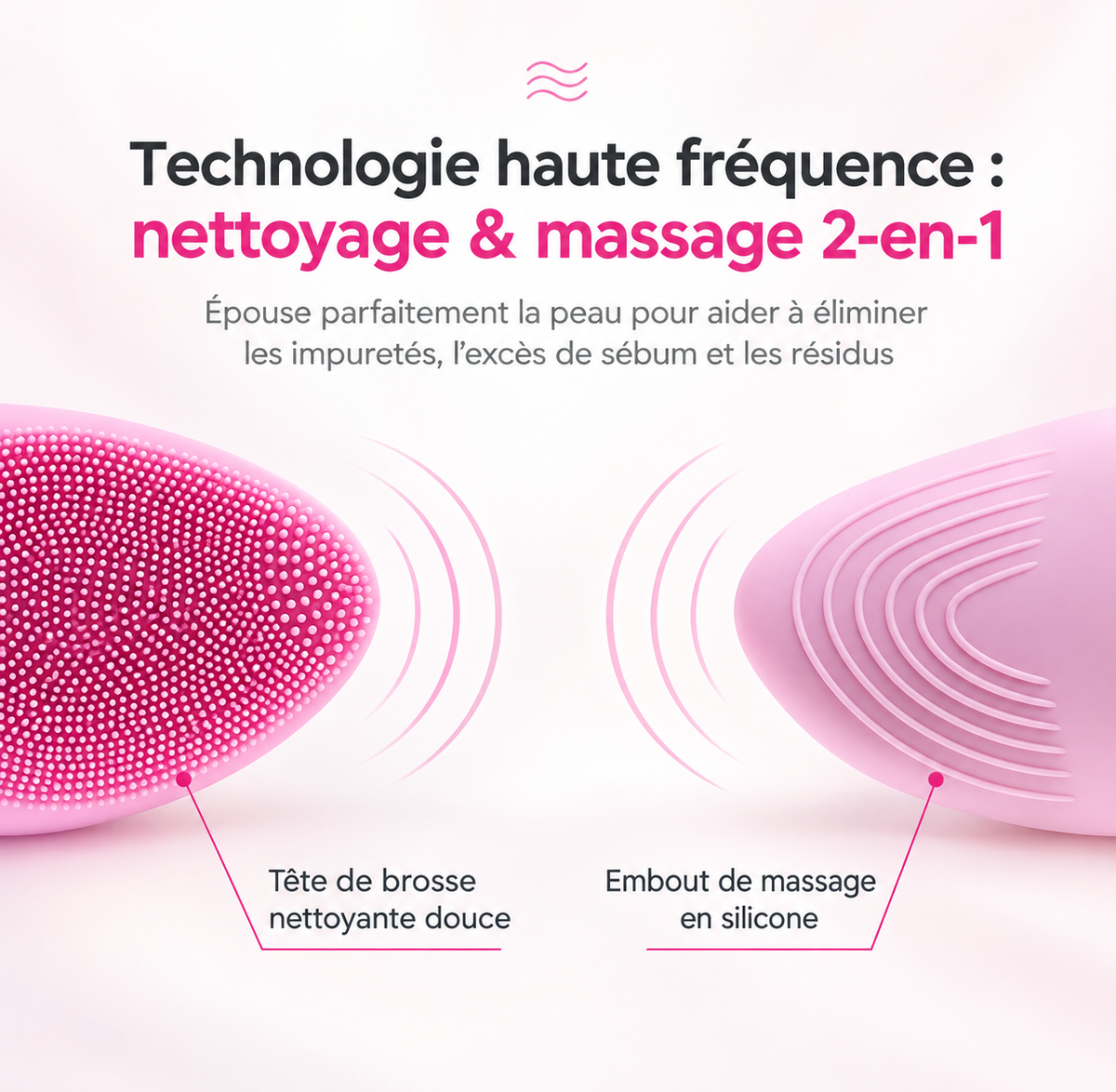Brosse Nettoyante Ultrasonique SERAVA — Soin & Éclat du Visage