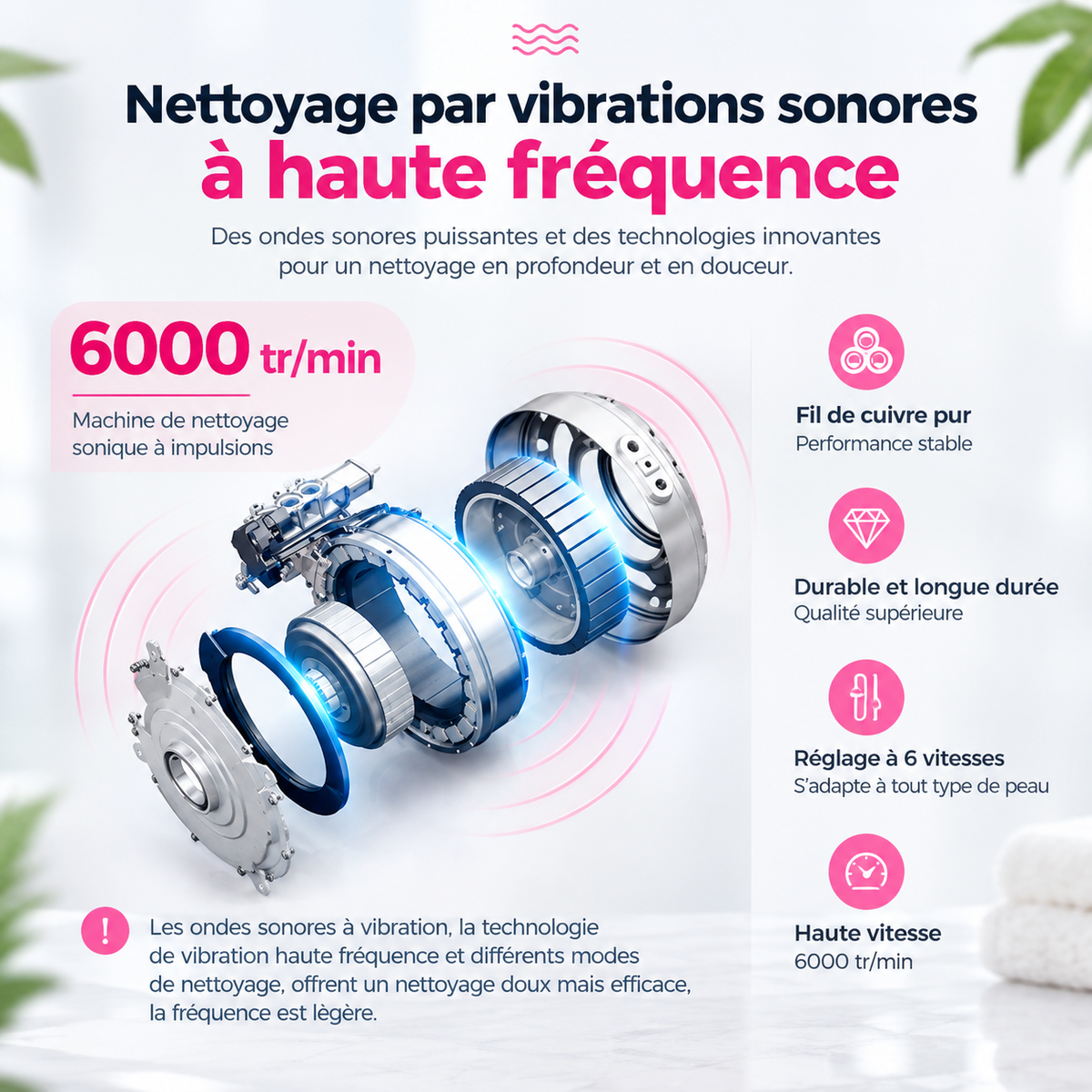 Brosse Nettoyante Ultrasonique SERAVA — Soin & Éclat du Visage